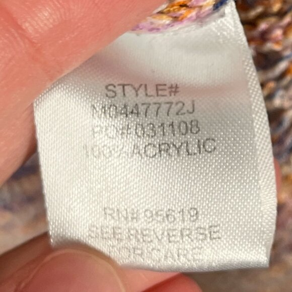 John Paul Richard Womens Open Knit Sweater XL Multicolor Stripe Beachy Bohemian - Picture 6 of 7